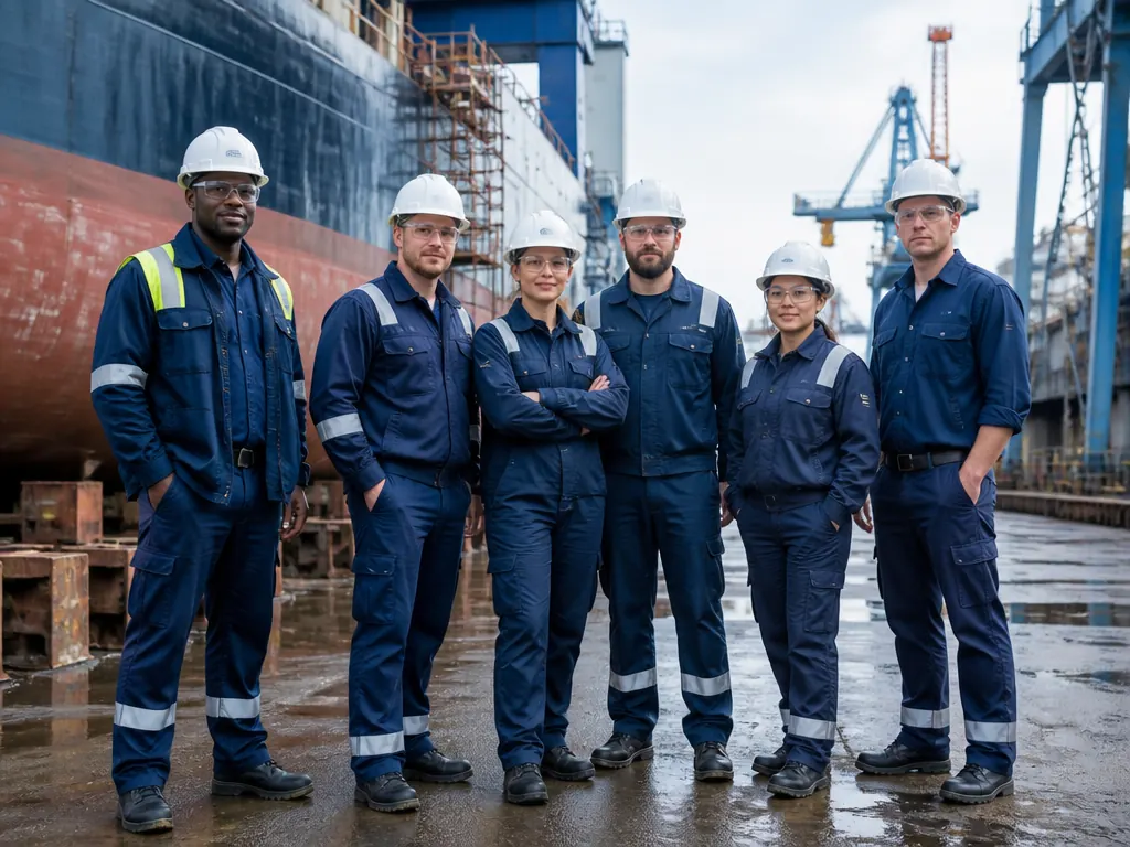 Marine technical team ready to support ship repair work