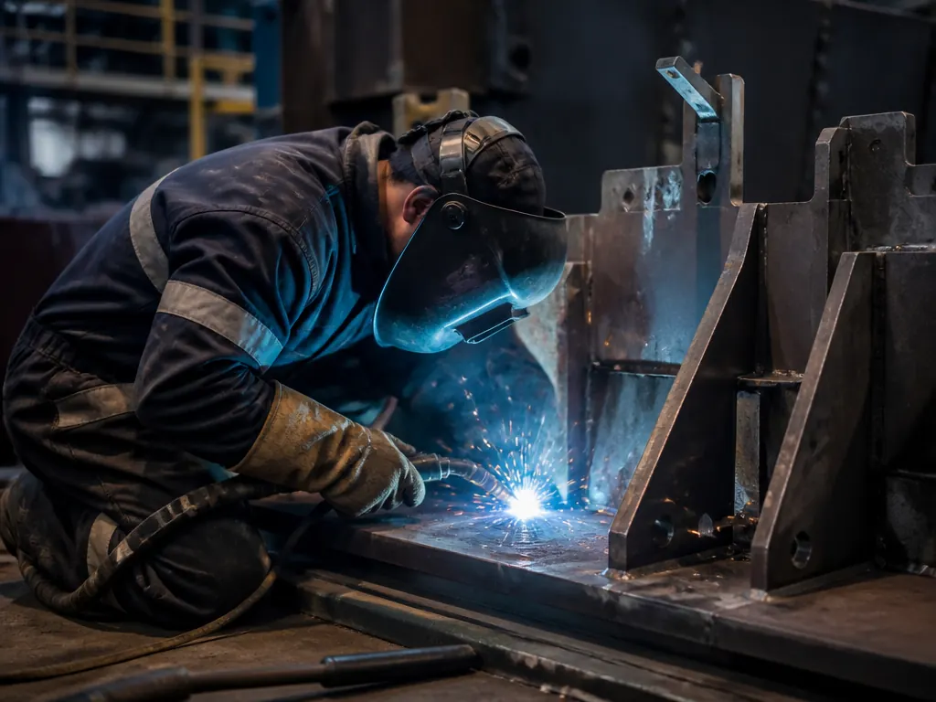 Welder carrying out metal fabrication work